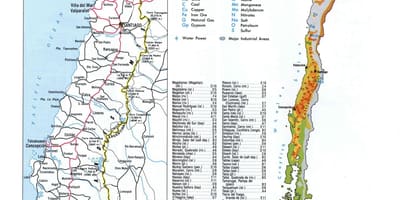 வரைபடம் சிலி இயற்கை வளங்கள் 