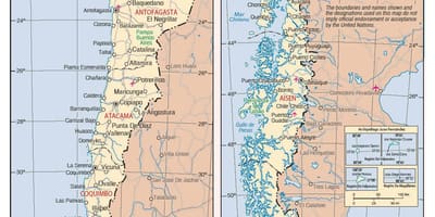 வரைபடம் சிலி நகரங்களில்