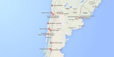 வரைபடம் விமான நிலையங்கள் சிலி